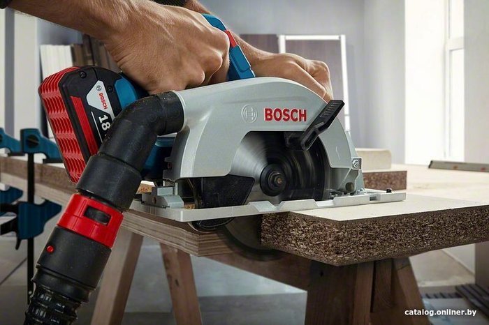Циркулярная пила Bosch GKS 185-LI 165мм аккумуляторная 18В с 1 АКБ с ЗУ [06016c1223] 06016C1223