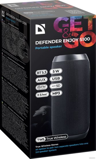 Беспроводная колонка Defender Enjoy S100 Black 65101