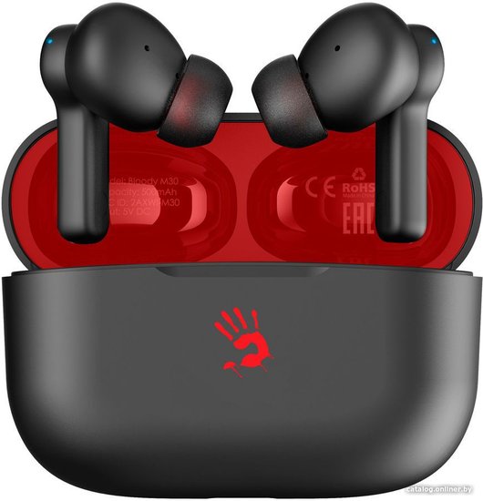 Наушники A4Tech Bloody M30 Bluetooth вкладыши черный/красный