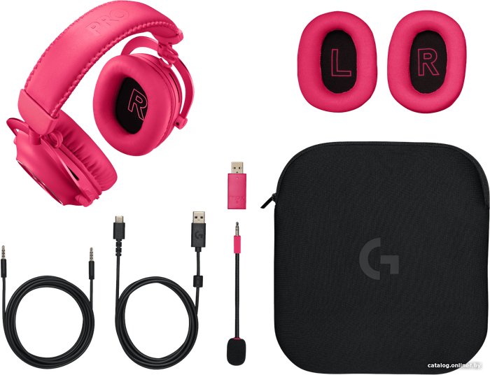 Наушники Logitech G Pro X 2 Lightspeed (розовый) 981-001275