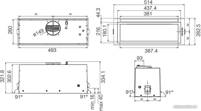 Кухонная вытяжка Elica Lane SENSOR BL MAT/A/52 (PRF0188472)