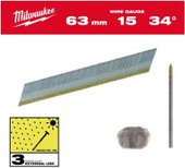 Гвозди для пистолета Milwaukee 15G/34°/63мм Inox 2200шт 4932492581
