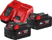 Аккумулятор + зарядное устройство Milwaukee M18 M18NRG-402 4933459215 (2x18В/4Ач + 12-18В)