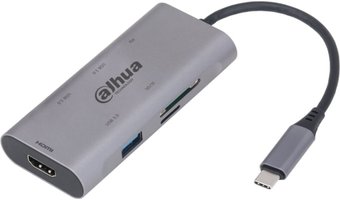 Док-станция Dahua USB 3.1 Type-C to USB 3.0 + HDMI + SD/TF + PD Docking Station DH-TC37