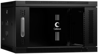 Шкаф телекоммуникационный Cabeus SH-05F-6U60/35-BK настенный 19" 6U  черный (RAL 9004)
