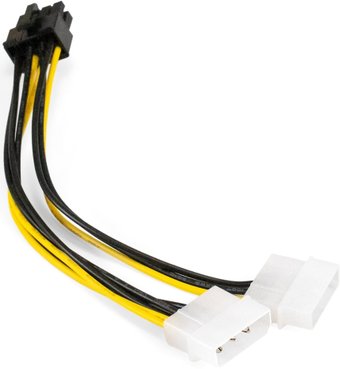 Переходник Exegate EX-CC-PSU-62 (PCI-Express 8pin от 2х разъемов Molex (IDE) блока питания, 0,15м) EX294788RUS