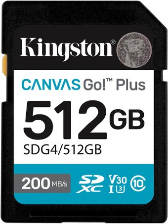 SDXC 512GB Kingston Canvas Go! Plus SDG4/512GB