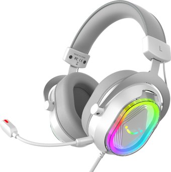 Наушники Fifine H13W 7.1, съемный микрофон, White-Grey