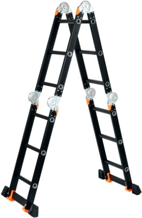 Лестница STARTUL BLACK LINE ST9930-06 алюм. многофункц.4х6 ступ.(стрем.-332см,лестн.-690см) 17,0кг