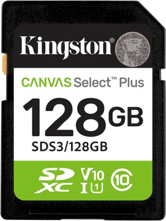 Micro SD 128Gb Kingston Canvas Select Plus SDXC UHS-I U3 Class 10 SDS3/128GB