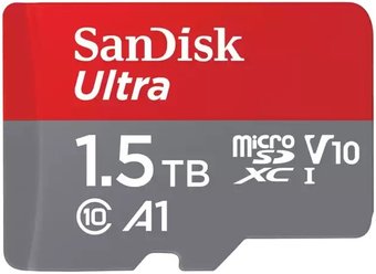 Micro SDXC 1.5Tb SanDisk Ultra Class10 UHS-I R150 + Адаптер 1.5TB SDSQUAC-1T50-GN6MN