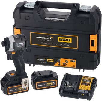 Гайковерт DeWalt DCF85MP2T (18V, 2*5.0Ah,205 Нм, 1/4",BL-motor, McLaren Edition)